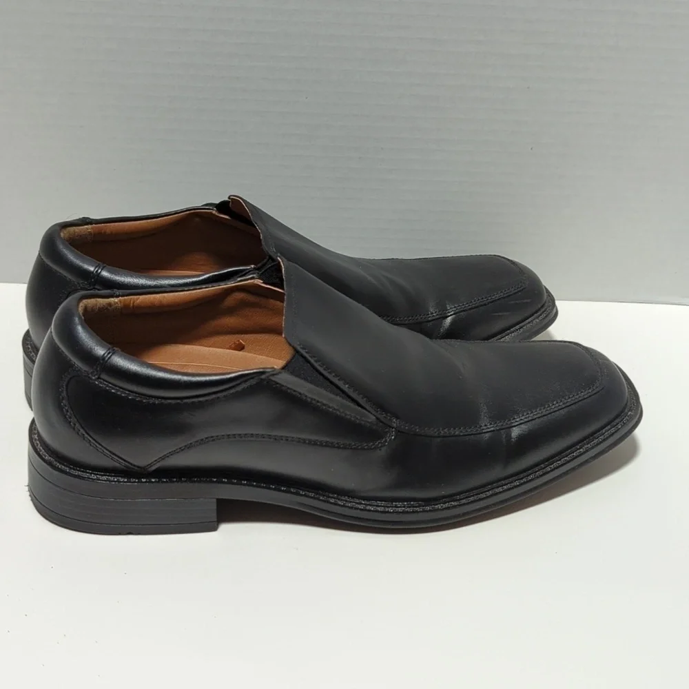 George Men's Slip On Sintetico Black Dress Shoes Size 8.5